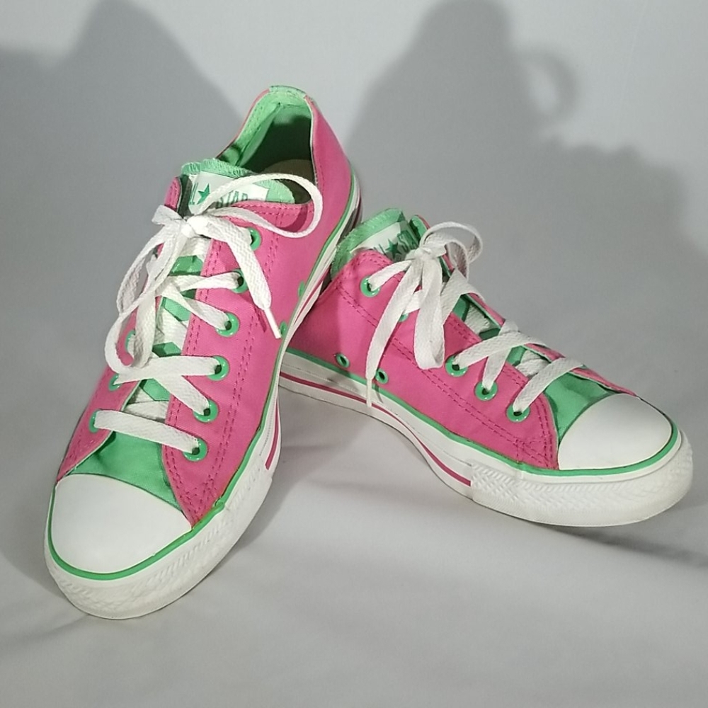 Pink and Green Converse Chuck Taylor